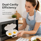 🥳2026 HOT SALE🥳💞50K+ SOLD! 🥗🎁 50% OFF! Microwave Egg Poacher——Dual‑cavity, non‑stick & easy clean. Healthier than frying – stock up & save!！🏠✅