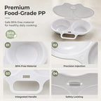 🥳2026 HOT SALE🥳💞50K+ SOLD! 🥗🎁 50% OFF! Microwave Egg Poacher——Dual‑cavity, non‑stick & easy clean. Healthier than frying – stock up & save!！🏠✅