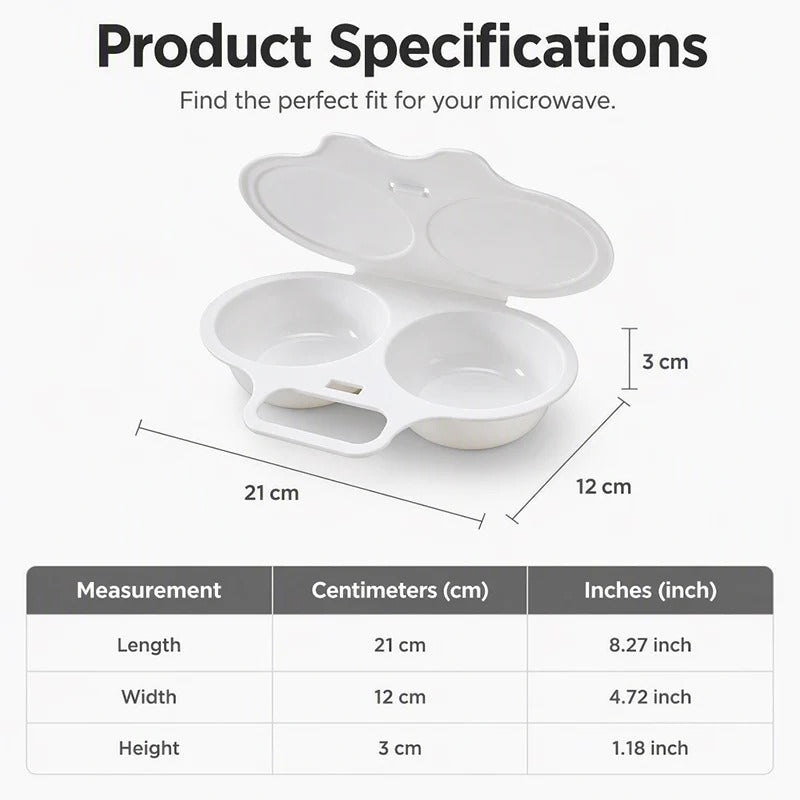🥳2026 HOT SALE🥳💞50K+ SOLD! 🥗🎁 50% OFF! Microwave Egg Poacher——Dual‑cavity, non‑stick & easy clean. Healthier than frying – stock up & save!！🏠✅