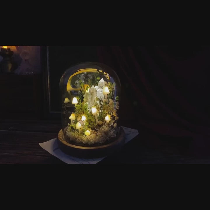 Enchanted Forest Mushroom Lamp – Healing Crystal Nightlight